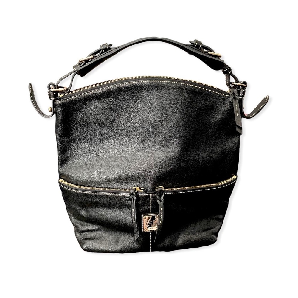 Vintage Dooney & Bourke Black Leather Shoulder Handbag